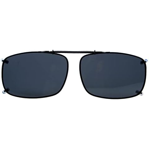 Eyekepper 58x38 MM Clip On Sunglasses with Spring Draw Bar Polarized Grey Lens Cover