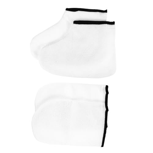 Veemoon 2pares Mascarilla Exfoliante para Pies Guantes y Botas de Parafina Aislamiento para Manos y Pies Protectores Exfoliantes para Spa