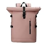 WUYXTO Mochila de viaje for mujer, mochila enrollable for portátil, impermeable, expandible, for hombre, for senderismo, fin semana, negocios Para Trabajo(Pink)