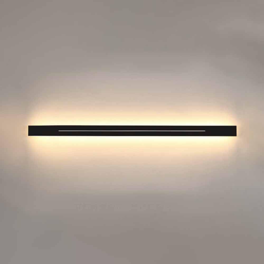 HPTHLY Led Linear Wall Sconce Vanity Wall Light Bar Minimalist Wall Lamp Living Room Sconces Wall Lighting Long Strip Wall Lamps For Bedroom Hallway Indoor Wall Wash L(Svart-120Cm)