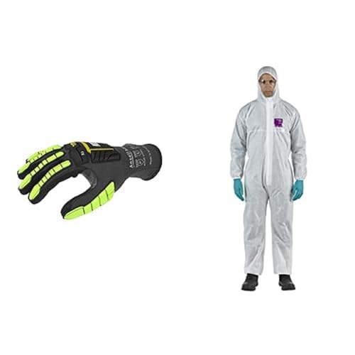 Gants de travail anti-abrasion Ringers et combinaison étanche AlphaTec pour chantier