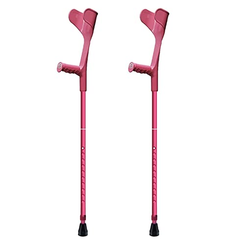 Muletas de antebrazo, muletas de brazo plegables ergonómicas y livianas con asas de goma para trabajo pesado, bastón antideslizante para adultos, negro/rosa/azul