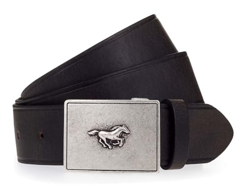 Ceinture Mustang en cuir marron foncé 40mm pour homme taille W85