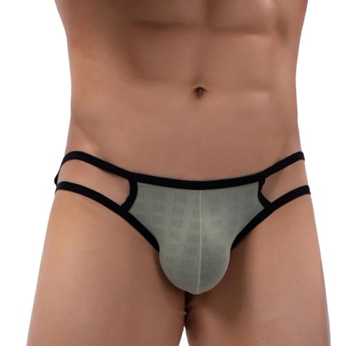 Men's Underwear Breathable Mesh Sexy Hollow Out Thong G-String Male Lingerie Underpants