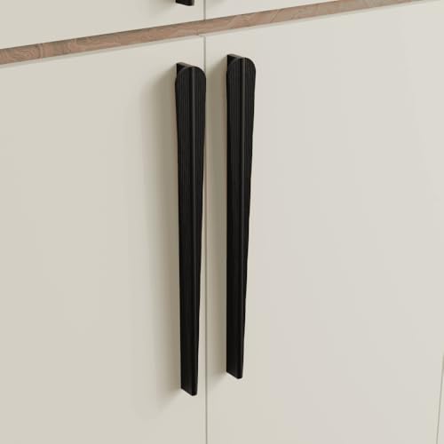 Image of LAPO 18 Inch Pull Handles for Home Cabinets, Ideal for Kitchen Drawer and Wardrobe Handle, Firm Holding Grip, Corrosion Resistant, Hole to Hole Size 44 cm, Easy Fit Setup (Black, Pack of 2)