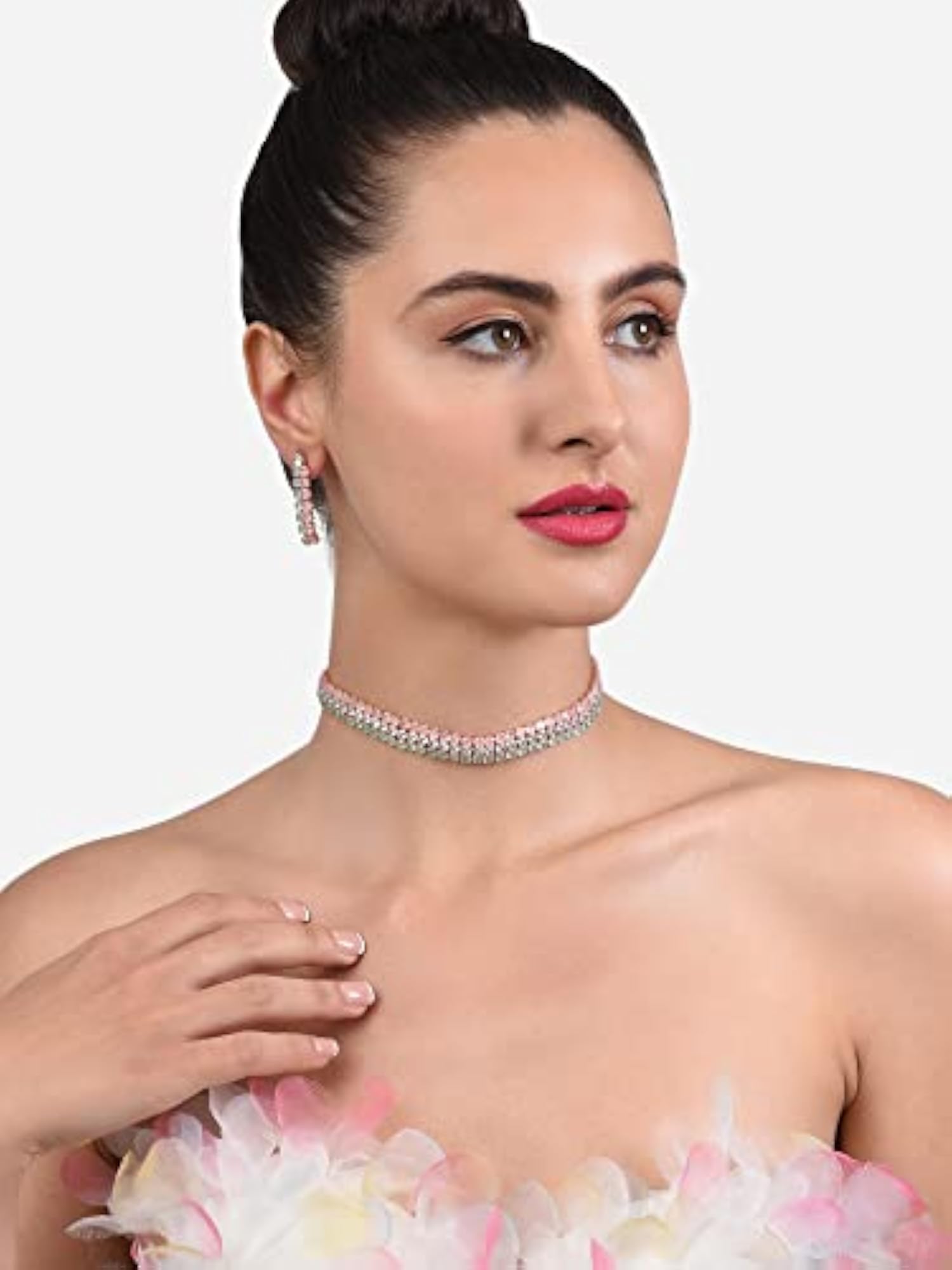 Women's Dazzling Cubic Zirconia Necklace & Earring Set