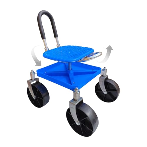 Siège de jardin à hauteur réglable avec roues et pivot