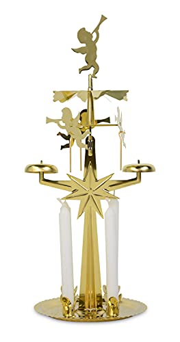 Riffelmacher 13432 - Figura Decorativa de ángel (19 cm, de Metal, con candeleros, pirámide de ángeles, Regalos, Noche de Santa Navidad Cover