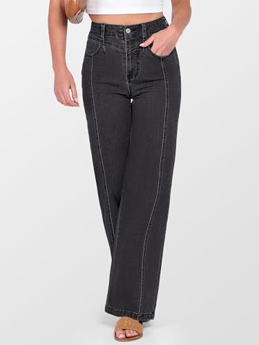 ANRABESS Wide Leg Jeans for Women Trendy 2025 High Waisted Stretchy Baggy Fall Fashion Denim Pants with Pockets2