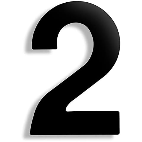 HASWARE 304 Stainless Steel Modern House Number Black Powder Coating Stylish Door Alphabet Plaque Street Home Decor (2, 6 Inch Black) Cover