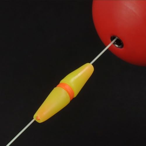Lot de 10 bouchons de flotteur antidérapants avec bouchons de ligne rouge et jaune, accessoire de pêche coulissant pour pêcheurs à la ligne terminale, pêche en mer et sur roche (L) – vue 4