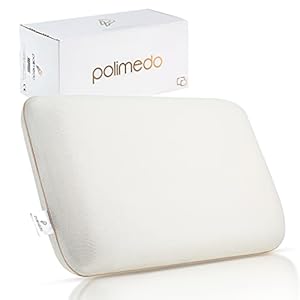 Polimedo Orthopädisches Memory Foam Kissen, Nackenkissen Geeignet als Seitenschläferkissen und Bauchschläferkissen, Ergonomisches Kopfkissen, Tencel Kissenbezug, Mittelfest (70 x 38 x 11cm)