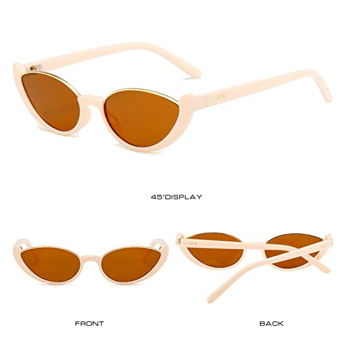 Unique Small Hip Hop Sunglasses Women Retro Style Half Frame Cat Eye Men Sun Glasses UV4003