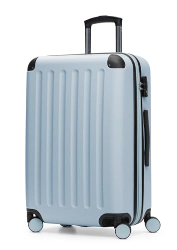 Hauptstadtkoffer Spree – Valise Rigide Taille Moyenne, Serrure TSA, 4 Roues, Trolley, Valise de Voyage, Bagage Extensible, 65 cm, 74 litres, Bleu Piscine