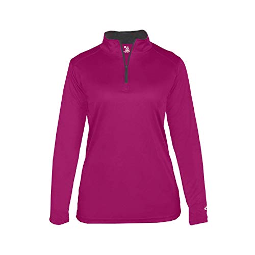 Badger Sport Women's 1/4 Zip Long Sleeve Pullover Jacket