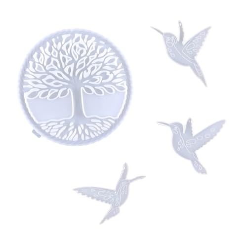 PRETYZOOM Molde de Silicona para Manualidades con Forma de y Árbol Vida Molde DIY para Decoración de Pared Resistente y Fácil de Desmoldar para Adornos Decorativos