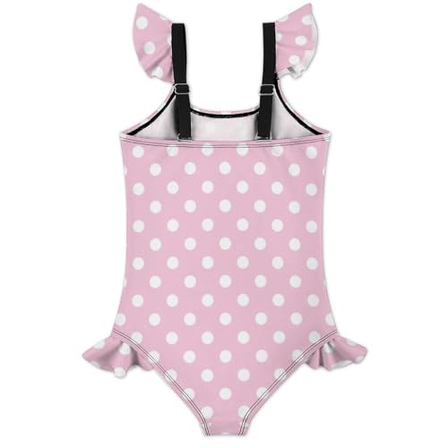 Image of Girls One Piece Swimsuit Polka Dots Ruffles Swimwear Bathing Suits 3-12 Years