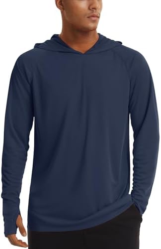 TACVASEN Men’s Rash Guard UPF 50+ Sun Protection Clothing Long Sleeve Hoodies Quick Dry SPF UV Swim Tees Shirts