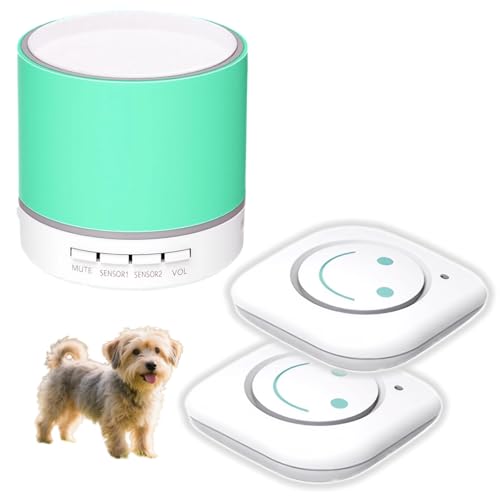 HOIDURY Bells for Dog Training to Go Outside, Wireless Puppy Dog Doorbell, Waterproof Vibration Sensor, Low Battery Warning, 14 Chimes, 4 Volume with Mute, 3W Speaker for Clear Sound, LED Alert