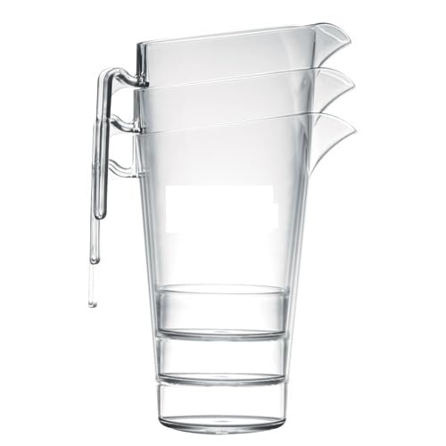 Crystal Clear Polycarbonate Pitcher Jug (2.2L/4 Pints) Stackable, Dishwasher Safe Ideal as a Water jug, for Pimms & Punches, Juices & Beers (2 Pack) - Image 4