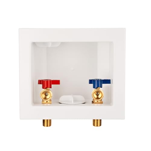 SECKWHALE Washing Machine Outlet Box 1/2 Inch MIP&Sweat x3/4 Inch MHT with Center Drain Washer Faucet Recessed Box Laundry Washer Valve Outlet Box