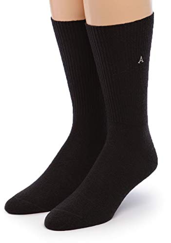 WARRIOR ALPACA SOCKS - Calcetines de vestir de lana de alpaca para bebé de primera calidad para hombres y mujeres, Negro -, L