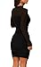 WIHOLL Womens Mesh Sheer Long Sleeve Ruched Mini Dress Fall Sexy Bodycon Little Short Sexy Nye Wedding Guest Semi Formal Cocktail Party Club Homecoming Dresses 2025 Black M