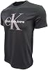 Playera Calvin Klein para hombre de manga corta con logo monograma (talla mediana, negro con logo gris humo, sin caja) 6