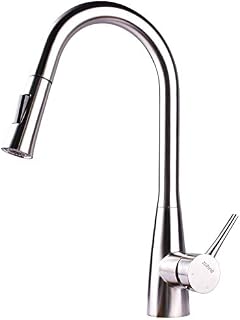 ZUHNE Ava Solid Stainless Lead Free High Arc Pull Out Dual Function Single