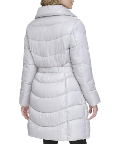 Kenneth Cole Women's Longline Puffer Jacket, Silver, Small2