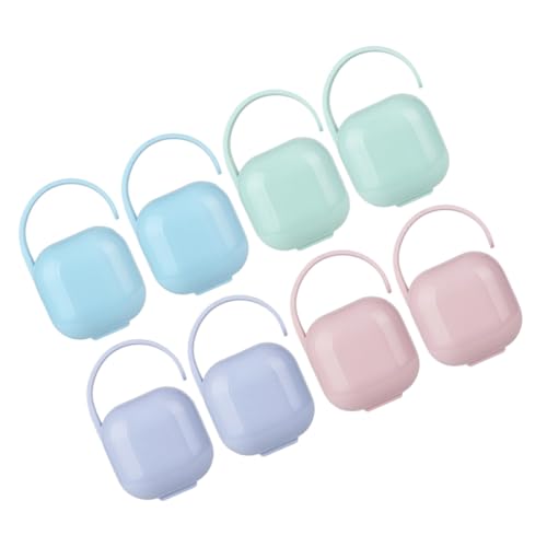 BESPORTBLE 8pcs Travel Pacifier Holder Case Cute Portable Organizer for Pacifiers Secure Snap Closure Fit Sturdy Protective Storage for Easy Use and Safe Keeping