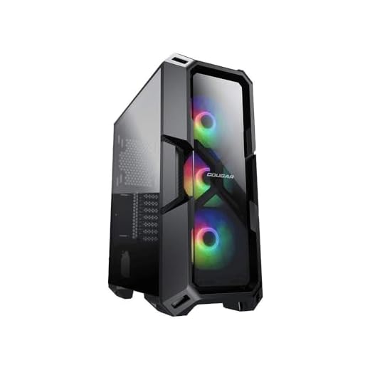 Cougar MX440-G RGB Potente e Compacto Mid-Tower Case com Painel Frontal e Lateral de Vidro Temperado, 3 Ventiladores ARGB