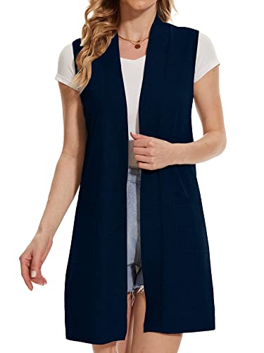 Image of Beautiful Nomad Sleeveless Cardigans for Women Long Sweater Vest