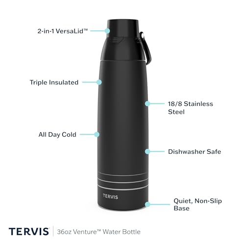 Tervis Venture Water Bottle Kelly Ventura - Protea Made in USA Double Walled Insulated Tumbler Travel Cup Keeps Drinks Cold & Hot, 36oz, Stainless Steel by Tervis - Image 3