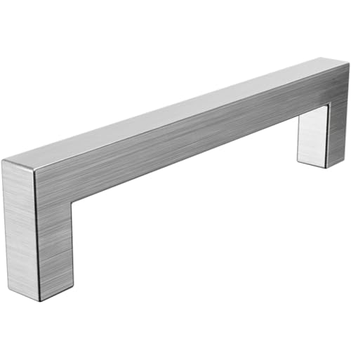 Edelstahl Möbelgriff matt gebürstet – Modell New York 14x14 mm – Schrankgriff & Schubladengriff modern – langlebig, pflegeleicht & rostfrei – für Küche, Bad, Büro & Wohnraum - Lochabstand (640 mm)