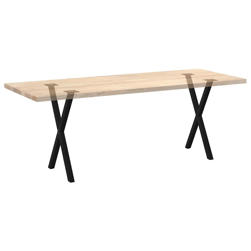 vidaXL Pieds de Table à Manger en Forme de X, 2 pièces, Noir, 50 x (72-73) cm, Acier