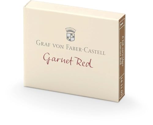 Graf von Faber-Castell 141105 Cartridge Ink, Garnet Red, 6 Count