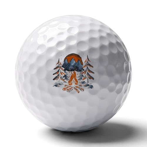 Camping Campfire Bonfire Woods Practice Golf Ball Realistic Feel and Long Lasting Limited Training Balls Gifts for Men Women