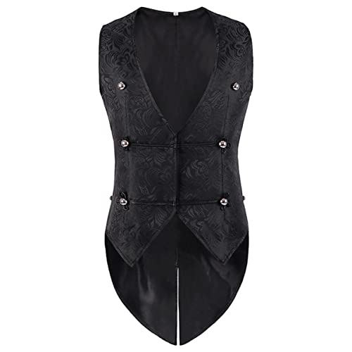 Men's Long Victorian Jacquard Vest Steampunk Vest Renaissance Medieval Gothic Waistcoat Tuxedo vest