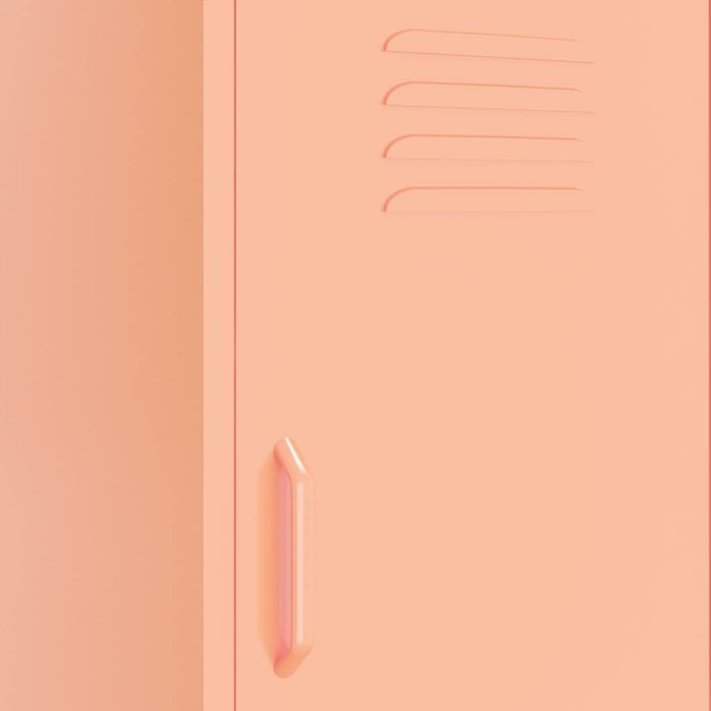Pink Steel Storage Cabinet Medium Rectangular Indoor Home Storage Locker with Adjustable Shelves, Wall-Mount Safety, Durable Painted Finish for Living Room Organization