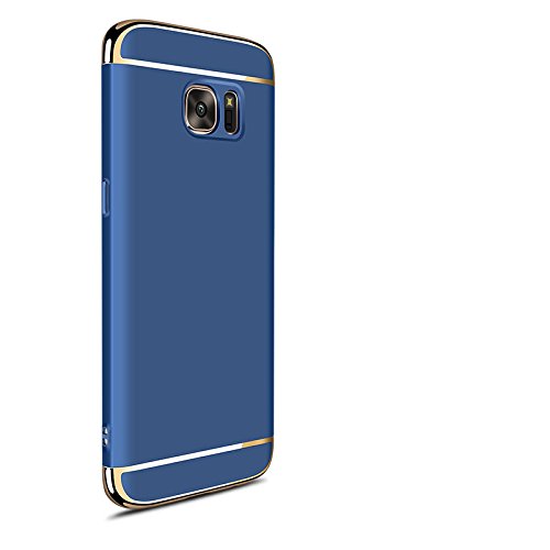 Hard Case For Samsung Galaxy S7 Edge 3 in 1 Anti-Scratch Shockproof Electroplate Cover Snap on Protective Case by Sophili - Blue