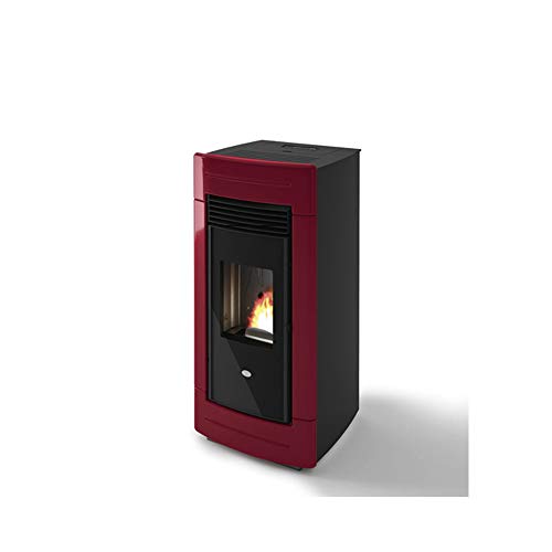  Eva Calor Stufa a Pellet Laura 13 Kw, Rosso Rubino