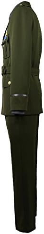Men's America Army Officer Uniform Hero Captain Cosplay Suit (M, Army Green)