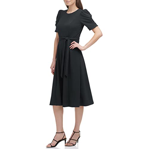 Image of DKNY Women's Jewel Neck Scuba Crepe Dress