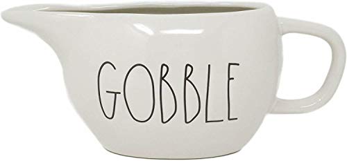 Rae Dunn By Magenta GOBBLE Ceramic Large Letter LL Gravy Boat
