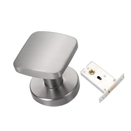 Serrure de porte invisible et poignée simple face argent pour cloison intérieure