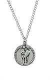 Pewter Catholic Patron Saint Dime Size Medal Pendant, 3/4 Inch