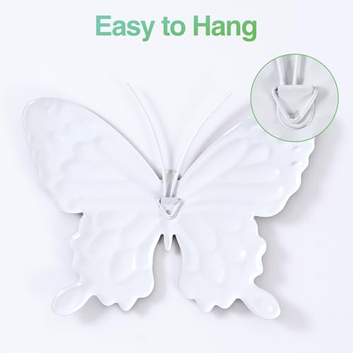 Yungeln Metal Butterfly Wall Decor-4 Pack Butterfly Hanging Wall Decor Outdoor Fence Wall Art Decor for Indoor or Outdoor, Yard Patio Fence Garden Decorations