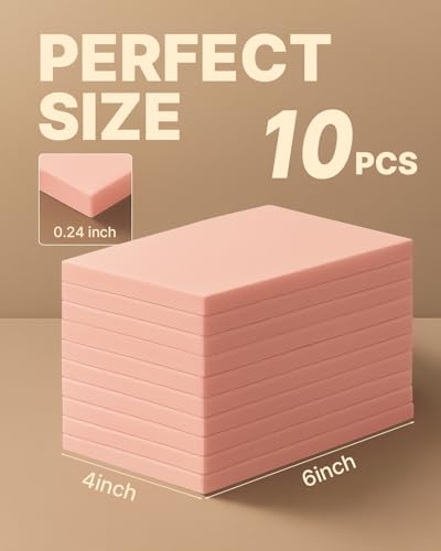 Image of Rubber Linoleum Blocks for Printmaking: 10Pcs 4 inch x 6 inch Stamp Carving Kit - Perfect for Linocut Block Printing Supplies, Stamp Making, Craft Materials and DIY Art Projects