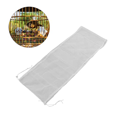 Image of Birdcage Nylon Mesh Net Adjustable Dustproof Seed Catcher Guard Net Cover for Parrots Parakeet Macaw Cage